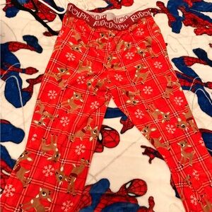 Rudolph Red Plaid Reindeer Pajama Pants